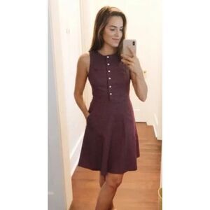 GAL MEETS GLAM Collection Meg Mini Dot Sleeveless Fit & Flare Dress Sz. 4